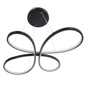 GloboStar® BUTTERFLY 61391 Κρεμαστό Φωτιστικό Οροφής Design LED CCT 75W 8400lm 300° AC 220-240V – Εναλλαγή Φωτισμού μέσω Τηλεχειριστηρίου All In One Ψυχρό 6000k+Φυσικό 4500k+Θερμό 2700k Dimmable Μ71 x Π52 x Υ4cm – Μαύρο – 3 Years Warranty