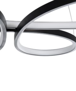 GloboStar® BUTTERFLY 61391 Κρεμαστό Φωτιστικό Οροφής Design LED CCT 75W 8400lm 300° AC 220-240V – Εναλλαγή Φωτισμού μέσω Τηλεχειριστηρίου All In One Ψυχρό 6000k+Φυσικό 4500k+Θερμό 2700k Dimmable Μ71 x Π52 x Υ4cm – Μαύρο – 3 Years Warranty