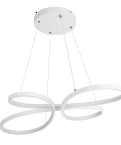 GloboStar® BUTTERFLY 61392 Κρεμαστό Φωτιστικό Οροφής Design LED CCT 75W 8400lm 300° AC 220-240V – Εναλλαγή Φωτισμού μέσω Τηλεχειριστηρίου All In One Ψυχρό 6000k+Φυσικό 4500k+Θερμό 2700k Dimmable Μ71 x Π52 x Υ4cm – Λευκό – 3 Years Warranty