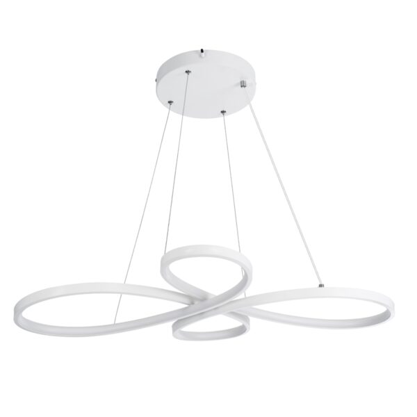 GloboStar® BUTTERFLY 61392 Κρεμαστό Φωτιστικό Οροφής Design LED CCT 75W 8400lm 300° AC 220-240V – Εναλλαγή Φωτισμού μέσω Τηλεχειριστηρίου All In One Ψυχρό 6000k+Φυσικό 4500k+Θερμό 2700k Dimmable Μ71 x Π52 x Υ4cm – Λευκό – 3 Years Warranty