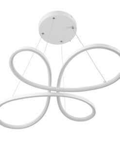 GloboStar® BUTTERFLY 61392 Κρεμαστό Φωτιστικό Οροφής Design LED CCT 75W 8400lm 300° AC 220-240V – Εναλλαγή Φωτισμού μέσω Τηλεχειριστηρίου All In One Ψυχρό 6000k+Φυσικό 4500k+Θερμό 2700k Dimmable Μ71 x Π52 x Υ4cm – Λευκό – 3 Years Warranty