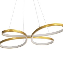 GloboStar® BUTTERFLY 61393 Κρεμαστό Φωτιστικό Οροφής Design LED CCT 75W 8400lm 300° AC 220-240V – Εναλλαγή Φωτισμού μέσω Τηλεχειριστηρίου All In One Ψυχρό 6000k+Φυσικό 4500k+Θερμό 2700k Dimmable Μ71 x Π52 x Υ4cm – Χρυσό Βούρτσας – 3 Years Warranty