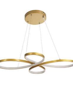 GloboStar® BUTTERFLY 61393 Κρεμαστό Φωτιστικό Οροφής Design LED CCT 75W 8400lm 300° AC 220-240V – Εναλλαγή Φωτισμού μέσω Τηλεχειριστηρίου All In One Ψυχρό 6000k+Φυσικό 4500k+Θερμό 2700k Dimmable Μ71 x Π52 x Υ4cm – Χρυσό Βούρτσας – 3 Years Warranty