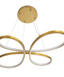 GloboStar® BUTTERFLY 61393 Κρεμαστό Φωτιστικό Οροφής Design LED CCT 75W 8400lm 300° AC 220-240V – Εναλλαγή Φωτισμού μέσω Τηλεχειριστηρίου All In One Ψυχρό 6000k+Φυσικό 4500k+Θερμό 2700k Dimmable Μ71 x Π52 x Υ4cm – Χρυσό Βούρτσας – 3 Years Warranty