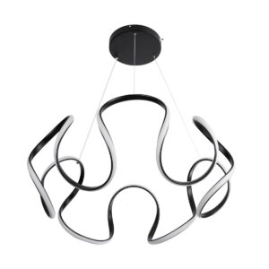 GloboStar® TARANTULA 61394 Κρεμαστό Φωτιστικό Οροφής Design LED CCT 120W 13440lm 300° AC 220-240V – Εναλλαγή Φωτισμού μέσω Τηλεχειριστηρίου All In One Ψυχρό 6000k+Φυσικό 4500k+Θερμό 2700k Dimmable Φ78 x Υ31.5cm – Μαύρο – 3 Years Warranty