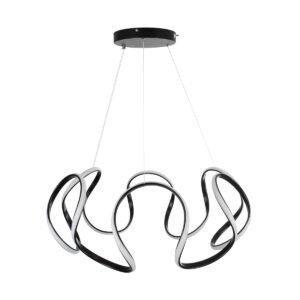 GloboStar® TARANTULA 61394 Κρεμαστό Φωτιστικό Οροφής Design LED CCT 120W 13440lm 300° AC 220-240V – Εναλλαγή Φωτισμού μέσω Τηλεχειριστηρίου All In One Ψυχρό 6000k+Φυσικό 4500k+Θερμό 2700k Dimmable Φ78 x Υ31.5cm – Μαύρο – 3 Years Warranty