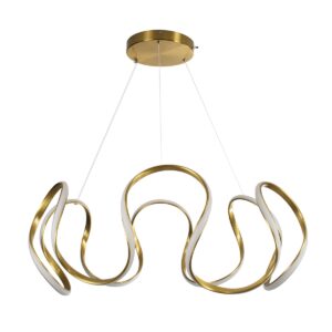 GloboStar® TARANTULA 61396 Κρεμαστό Φωτιστικό Οροφής Design LED CCT 120W 13440lm 300° AC 220-240V – Εναλλαγή Φωτισμού μέσω Τηλεχειριστηρίου All In One Ψυχρό 6000k+Φυσικό 4500k+Θερμό 2700k Dimmable Φ78 x Υ31.5cm – Χρυσό Βούρτσας – 3 Years Warranty