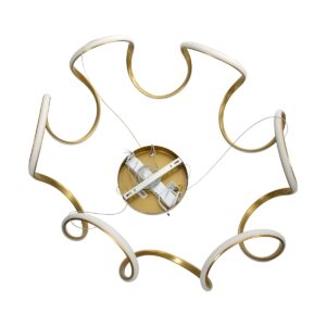 GloboStar® TARANTULA 61396 Κρεμαστό Φωτιστικό Οροφής Design LED CCT 120W 13440lm 300° AC 220-240V – Εναλλαγή Φωτισμού μέσω Τηλεχειριστηρίου All In One Ψυχρό 6000k+Φυσικό 4500k+Θερμό 2700k Dimmable Φ78 x Υ31.5cm – Χρυσό Βούρτσας – 3 Years Warranty