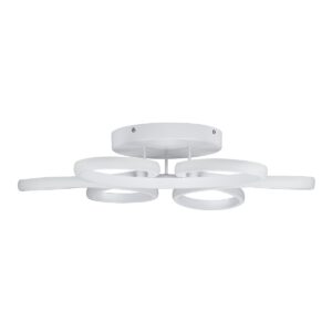 GloboStar® MARGARET 61401 Φωτιστικό Οροφής Design LED CCT 54W 6210lm 360° AC 220-240V – Εναλλαγή Φωτισμού μέσω Τηλεχειριστηρίου All In One Ψυχρό 6000k+Φυσικό 4500k+Θερμό 2700k Dimmable Φ57 x Υ12cm – Λευκό – 3 Years Warranty