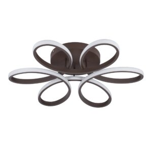 GloboStar® MARGARET 61402 Φωτιστικό Οροφής Design LED CCT 54W 6210lm 360° AC 220-240V – Εναλλαγή Φωτισμού μέσω Τηλεχειριστηρίου All In One Ψυχρό 6000k+Φυσικό 4500k+Θερμό 2700k Dimmable Φ57 x Υ12cm – Καφέ – 3 Years Warranty