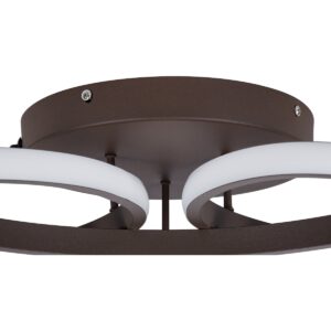 GloboStar® MARGARET 61402 Φωτιστικό Οροφής Design LED CCT 54W 6210lm 360° AC 220-240V – Εναλλαγή Φωτισμού μέσω Τηλεχειριστηρίου All In One Ψυχρό 6000k+Φυσικό 4500k+Θερμό 2700k Dimmable Φ57 x Υ12cm – Καφέ – 3 Years Warranty