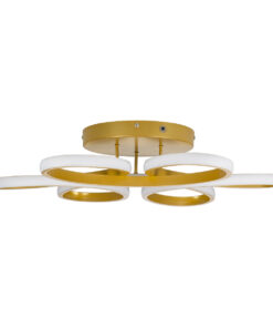 GloboStar® MARGARET 61403 Φωτιστικό Οροφής Design LED CCT 54W 6210lm 360° AC 220-240V – Εναλλαγή Φωτισμού μέσω Τηλεχειριστηρίου All In One Ψυχρό 6000k+Φυσικό 4500k+Θερμό 2700k Dimmable Φ57 x Υ12cm – Χρυσό Βούρτσας – 3 Years Warranty