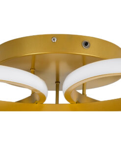 GloboStar® MARGARET 61403 Φωτιστικό Οροφής Design LED CCT 54W 6210lm 360° AC 220-240V – Εναλλαγή Φωτισμού μέσω Τηλεχειριστηρίου All In One Ψυχρό 6000k+Φυσικό 4500k+Θερμό 2700k Dimmable Φ57 x Υ12cm – Χρυσό Βούρτσας – 3 Years Warranty