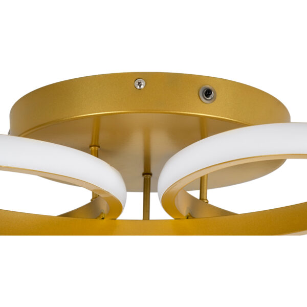 GloboStar® MARGARET 61403 Φωτιστικό Οροφής Design LED CCT 54W 6210lm 360° AC 220-240V – Εναλλαγή Φωτισμού μέσω Τηλεχειριστηρίου All In One Ψυχρό 6000k+Φυσικό 4500k+Θερμό 2700k Dimmable Φ57 x Υ12cm – Χρυσό Βούρτσας – 3 Years Warranty