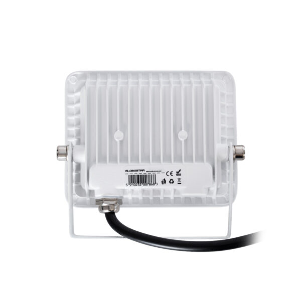 GloboStar® ATLAS 61404 Επαγγελματικός Προβολέας LED 10W 1250lm 120° AC 220-240V – Αδιάβροχος IP67 – Μ10 x Π2 x Υ8cm – Λευκό – Ψυχρό Λευκό 6000K – LUMILEDS Chips – TÜV Rheinland Certified – 5 Years Warranty