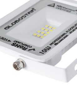 GloboStar® ATLAS 61404 Επαγγελματικός Προβολέας LED 10W 1250lm 120° AC 220-240V – Αδιάβροχος IP67 – Μ10 x Π2 x Υ8cm – Λευκό – Ψυχρό Λευκό 6000K – LUMILEDS Chips – TÜV Rheinland Certified – 5 Years Warranty