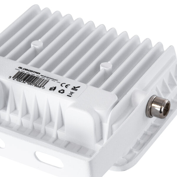GloboStar® ATLAS 61404 Επαγγελματικός Προβολέας LED 10W 1250lm 120° AC 220-240V – Αδιάβροχος IP67 – Μ10 x Π2 x Υ8cm – Λευκό – Ψυχρό Λευκό 6000K – LUMILEDS Chips – TÜV Rheinland Certified – 5 Years Warranty