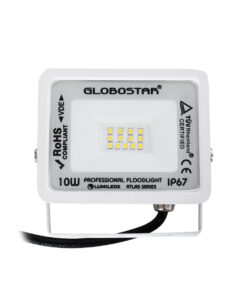 GloboStar® ATLAS 61405 Επαγγελματικός Προβολέας LED 10W 1200lm 120° AC 220-240V – Αδιάβροχος IP67 – Μ10 x Π2 x Υ8cm – Λευκό – Φυσικό Λευκό 4500K – LUMILEDS Chips – TÜV Rheinland Certified – 5 Years Warranty