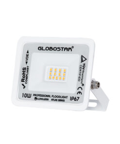 GloboStar® ATLAS 61406 Επαγγελματικός Προβολέας LED 10W 1150lm 120° AC 220-240V – Αδιάβροχος IP67 – Μ10 x Π2 x Υ8cm – Λευκό – Θερμό Λευκό 2700K – LUMILEDS Chips – TÜV Rheinland Certified – 5 Years Warranty