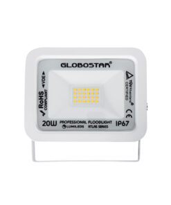 GloboStar® ATLAS 61409 Επαγγελματικός Προβολέας LED 20W 2300lm 120° AC 220-240V – Αδιάβροχος IP67 – Μ12 x Π2.5 x Υ9.5cm – Λευκό – Θερμό Λευκό 2700K – LUMILEDS Chips – TÜV Rheinland Certified – 5 Years Warranty