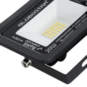 GloboStar® ATLAS 61411 Επαγγελματικός Προβολέας LED 20W 2400lm 120° AC 220-240V – Αδιάβροχος IP67 – Μ12 x Π2.5 x Υ9.5cm – Μαύρο – Φυσικό Λευκό 4500K – LUMILEDS Chips – TÜV Rheinland Certified – 5 Years Warranty