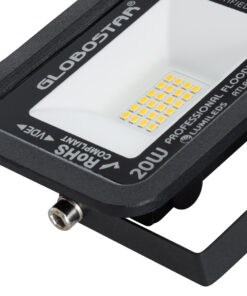 GloboStar® ATLAS 61412 Επαγγελματικός Προβολέας LED 20W 2300lm 120° AC 220-240V – Αδιάβροχος IP67 – Μ12 x Π2.5 x Υ9.5cm – Μαύρο – Θερμό Λευκό 2700K – LUMILEDS Chips – TÜV Rheinland Certified – 5 Years Warranty