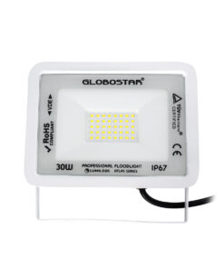 GloboStar® ATLAS 61413 Επαγγελματικός Προβολέας LED 30W 3750lm 120° AC 220-240V – Αδιάβροχος IP67 – Μ16 x Π2.5 x Υ12.5cm – Λευκό – Ψυχρό Λευκό 6000K – LUMILEDS Chips – TÜV Rheinland Certified – 5 Years Warranty