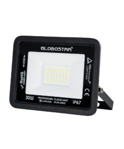 GloboStar® ATLAS 61416 Επαγγελματικός Προβολέας LED 30W 3750lm 120° AC 220-240V – Αδιάβροχος IP67 – Μ16 x Π2.5 x Υ12.5cm – Μαύρο – Ψυχρό Λευκό 6000K – LUMILEDS Chips – TÜV Rheinland Certified – 5 Years Warranty