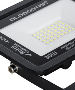 GloboStar® ATLAS 61416 Επαγγελματικός Προβολέας LED 30W 3750lm 120° AC 220-240V – Αδιάβροχος IP67 – Μ16 x Π2.5 x Υ12.5cm – Μαύρο – Ψυχρό Λευκό 6000K – LUMILEDS Chips – TÜV Rheinland Certified – 5 Years Warranty