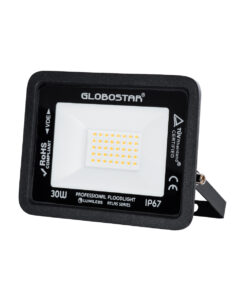 GloboStar® ATLAS 61418 Επαγγελματικός Προβολέας LED 30W 3450lm 120° AC 220-240V – Αδιάβροχος IP67 – Μ16 x Π2.5 x Υ12.5cm – Μαύρο – Θερμό Λευκό 2700K – LUMILEDS Chips – TÜV Rheinland Certified – 5 Years Warranty
