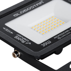 GloboStar® ATLAS 61418 Επαγγελματικός Προβολέας LED 30W 3450lm 120° AC 220-240V – Αδιάβροχος IP67 – Μ16 x Π2.5 x Υ12.5cm – Μαύρο – Θερμό Λευκό 2700K – LUMILEDS Chips – TÜV Rheinland Certified – 5 Years Warranty