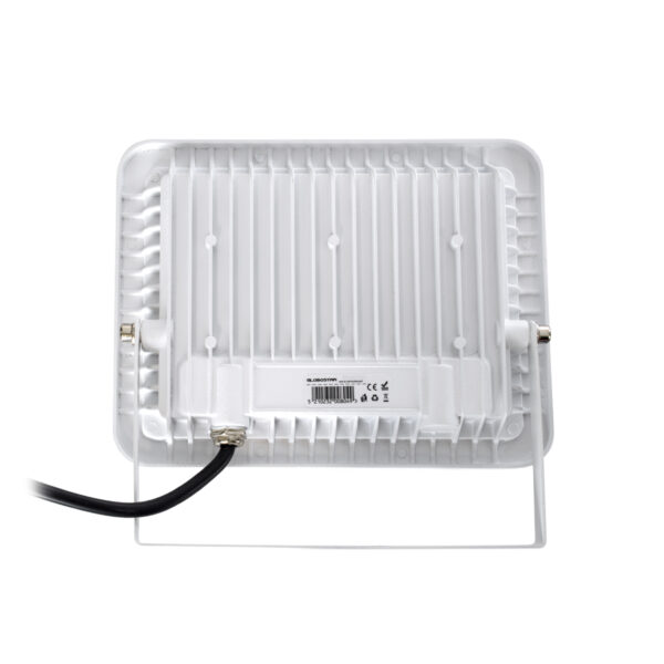 GloboStar® ATLAS 61419 Επαγγελματικός Προβολέας LED 50W 6250lm 120° AC 220-240V – Αδιάβροχος IP67 – Μ21 x Π3.5 x Υ16cm – Λευκό – Ψυχρό Λευκό 6000K – LUMILEDS Chips – TÜV Rheinland Certified – 5 Years Warranty