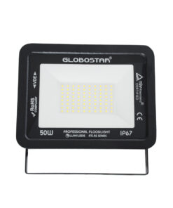 GloboStar® ATLAS 61423 Επαγγελματικός Προβολέας LED 50W 6000lm 120° AC 220-240V – Αδιάβροχος IP67 – Μ21 x Π3.5 x Υ16cm – Μαύρο – Φυσικό Λευκό 4500K – LUMILEDS Chips – TÜV Rheinland Certified – 5 Years Warranty