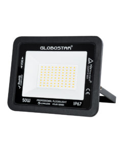 GloboStar® ATLAS 61424 Επαγγελματικός Προβολέας LED 50W 5750lm 120° AC 220-240V – Αδιάβροχος IP67 – Μ21 x Π3.5 x Υ16cm – Μαύρο – Θερμό Λευκό 2700K – LUMILEDS Chips – TÜV Rheinland Certified – 5 Years Warranty