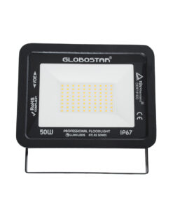 GloboStar® ATLAS 61424 Επαγγελματικός Προβολέας LED 50W 5750lm 120° AC 220-240V – Αδιάβροχος IP67 – Μ21 x Π3.5 x Υ16cm – Μαύρο – Θερμό Λευκό 2700K – LUMILEDS Chips – TÜV Rheinland Certified – 5 Years Warranty