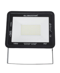 GloboStar® ATLAS 61425 Επαγγελματικός Προβολέας LED 100W 12500lm 120° AC 220-240V – Αδιάβροχος IP67 – Μ27 x Π4 x Υ21cm – Μαύρο – Ψυχρό Λευκό 6000K – LUMILEDS Chips – TÜV Rheinland Certified – 5 Years Warranty