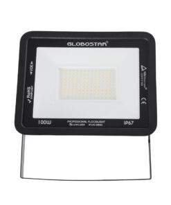 GloboStar® ATLAS 61427 Επαγγελματικός Προβολέας LED 100W 11500lm 120° AC 220-240V – Αδιάβροχος IP67 – Μ27 x Π4 x Υ21cm – Μαύρο – Θερμό Λευκό 2700K – LUMILEDS Chips – TÜV Rheinland Certified – 5 Years Warranty