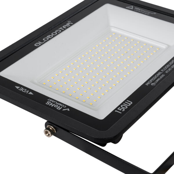 GloboStar® ATLAS 61429 Επαγγελματικός Προβολέας LED 150W 18000lm 120° AC 220-240V – Αδιάβροχος IP67 – Μ32 x Π4 x Υ23cm – Μαύρο – Φυσικό Λευκό 4500K – LUMILEDS Chips – TÜV Rheinland Certified – 5 Years Warranty