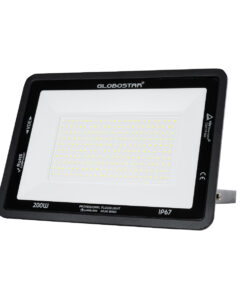 GloboStar® ATLAS 61431 Επαγγελματικός Προβολέας LED 200W 25000lm 120° AC 220-240V – Αδιάβροχος IP67 – Μ38 x Π4 x Υ28cm – Μαύρο – Ψυχρό Λευκό 6000K – LUMILEDS Chips – TÜV Rheinland Certified – 5 Years Warranty