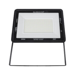 GloboStar® ATLAS 61431 Επαγγελματικός Προβολέας LED 200W 25000lm 120° AC 220-240V – Αδιάβροχος IP67 – Μ38 x Π4 x Υ28cm – Μαύρο – Ψυχρό Λευκό 6000K – LUMILEDS Chips – TÜV Rheinland Certified – 5 Years Warranty