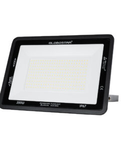 GloboStar® ATLAS 61432 Επαγγελματικός Προβολέας LED 200W 24000lm 120° AC 220-240V – Αδιάβροχος IP67 – Μ38 x Π4 x Υ28cm – Μαύρο – Φυσικό Λευκό 4500K – LUMILEDS Chips – TÜV Rheinland Certified – 5 Years Warranty