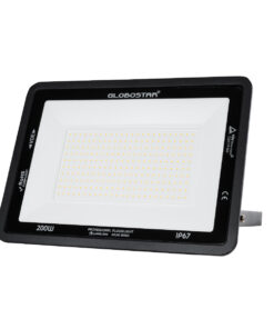 GloboStar® ATLAS 61433 Επαγγελματικός Προβολέας LED 200W 23000lm 120° AC 220-240V – Αδιάβροχος IP67 – Μ38 x Π4 x Υ28cm – Μαύρο – Θερμό Λευκό 2700K – LUMILEDS Chips – TÜV Rheinland Certified – 5 Years Warranty