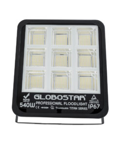 GloboStar® TITAN 61436 Επαγγελματικός Προβολέας για Γήπεδα Tennis & Ποδοσφαίρου 5×5 LED 540W 67500lm 60°x90° FishEye AC 220-240V – Αδιάβροχος IP67 – Μ38 x Π8 x Υ42cm – Μαύρο – Φυσικό Λευκό 5000K – LUMILEDS Chips – TÜV Rheinland Certified – 5 Χρόνια Εγγύηση