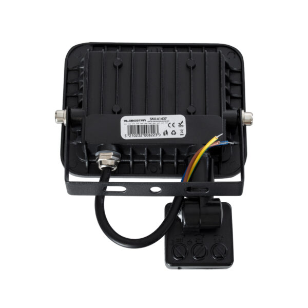 GloboStar® AURORA 61437 Επαγγελματικός Προβολέας LED 20W 2500lm 120° AC 220-240V με Ενσωματωμένο Ρυθμιζόμενο Αισθητήρα Κίνησης PIR – Αδιάβροχος IP67 – Μ12 x Π5 x Υ14.5cm – Μαύρο – Ψυχρό Λευκό 6000K – LUMILEDS Chips – TÜV Rheinland Certified – 3 Years Warranty