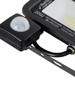 GloboStar® AURORA 61437 Επαγγελματικός Προβολέας LED 20W 2500lm 120° AC 220-240V με Ενσωματωμένο Ρυθμιζόμενο Αισθητήρα Κίνησης PIR – Αδιάβροχος IP67 – Μ12 x Π5 x Υ14.5cm – Μαύρο – Ψυχρό Λευκό 6000K – LUMILEDS Chips – TÜV Rheinland Certified – 3 Years Warranty