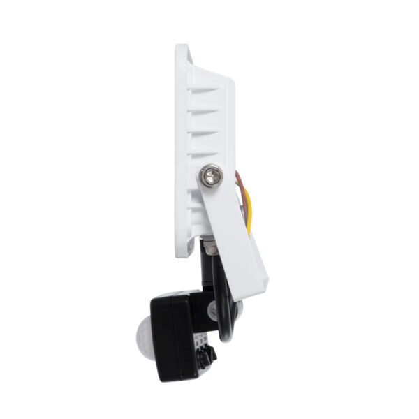GloboStar® AURORA 61438 Επαγγελματικός Προβολέας LED 20W 2500lm 120° AC 220-240V με Ενσωματωμένο Ρυθμιζόμενο Αισθητήρα Κίνησης PIR – Αδιάβροχος IP67 – Μ12 x Π5 x Υ14.5cm – Λευκό – Ψυχρό Λευκό 6000K – LUMILEDS Chips – TÜV Rheinland Certified – 3 Years Warranty