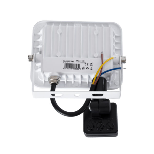 GloboStar® AURORA 61438 Επαγγελματικός Προβολέας LED 20W 2500lm 120° AC 220-240V με Ενσωματωμένο Ρυθμιζόμενο Αισθητήρα Κίνησης PIR – Αδιάβροχος IP67 – Μ12 x Π5 x Υ14.5cm – Λευκό – Ψυχρό Λευκό 6000K – LUMILEDS Chips – TÜV Rheinland Certified – 3 Years Warranty