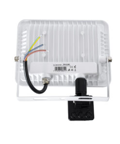 GloboStar® AURORA 61440 Επαγγελματικός Προβολέας LED 30W 3750lm 120° AC 220-240V με Ενσωματωμένο Ρυθμιζόμενο Αισθητήρα Κίνησης PIR – Αδιάβροχος IP67 – Μ16 x Π5 x Υ17.5cm – Λευκό – Ψυχρό Λευκό 6000K – LUMILEDS Chips – TÜV Rheinland Certified – 3 Years Warranty