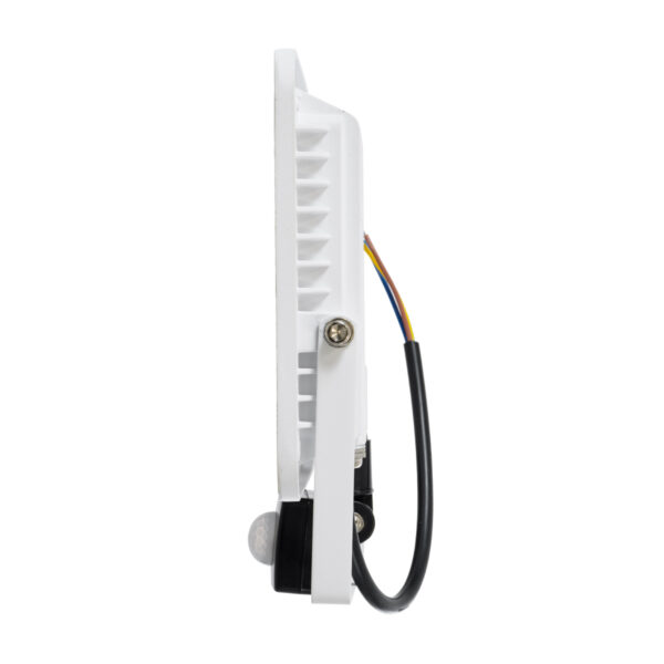 GloboStar® AURORA 61442 Επαγγελματικός Προβολέας LED 50W 6250lm 120° AC 220-240V με Ενσωματωμένο Ρυθμιζόμενο Αισθητήρα Κίνησης PIR – Αδιάβροχος IP67 – Μ21 x Π5 x Υ21cm – Λευκό – Ψυχρό Λευκό 6000K – LUMILEDS Chips – TÜV Rheinland Certified – 3 Years Warranty