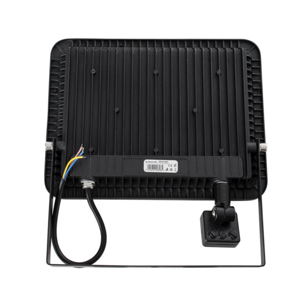 GloboStar® AURORA 61443 Επαγγελματικός Προβολέας LED 100W 12500lm 120° AC 220-240V με Ενσωματωμένο Ρυθμιζόμενο Αισθητήρα Κίνησης PIR – Αδιάβροχος IP67 – Μ25 x Π6.5 x Υ27.5cm – Μαύρο – Ψυχρό Λευκό 6000K – LUMILEDS Chips – TÜV Rheinland Certified – 3 Years Warranty